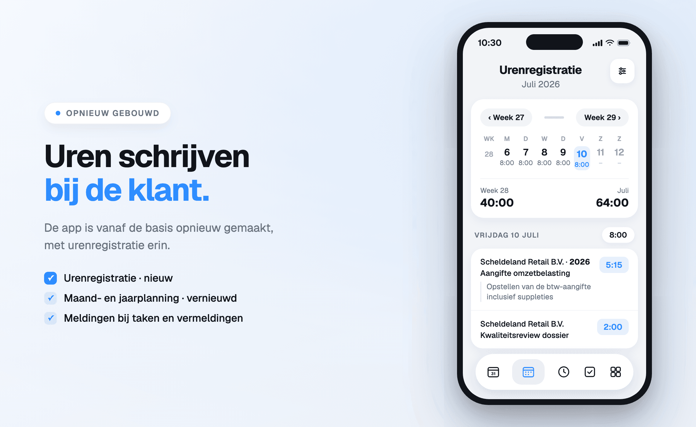 The annual planning and time tracking in the Offsoo app for iOS