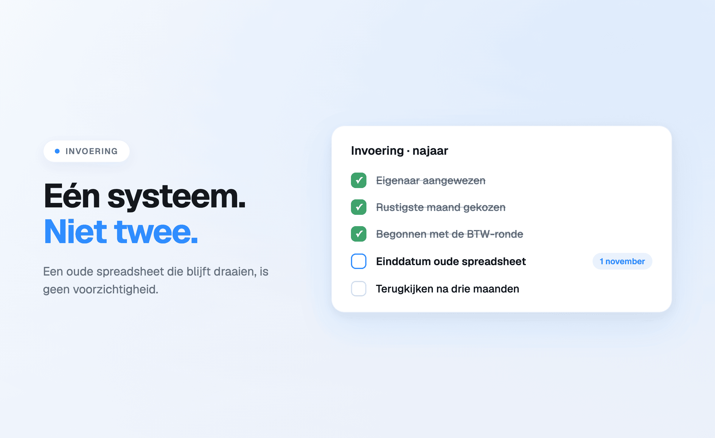 Checklist for introducing new practice software