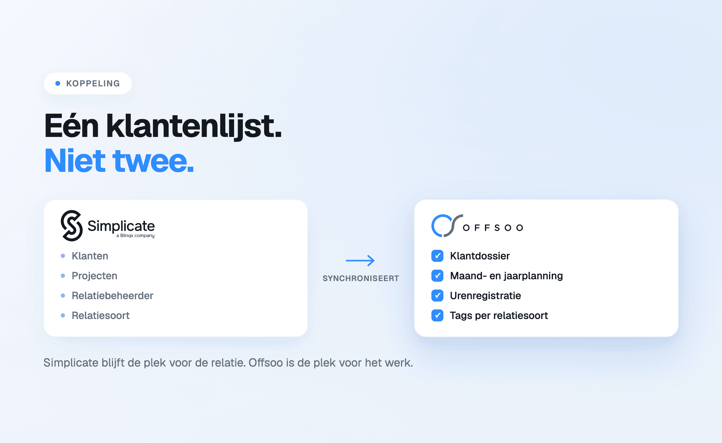 Klanten en projecten uit Simplicate in het klantbeheer van Offsoo